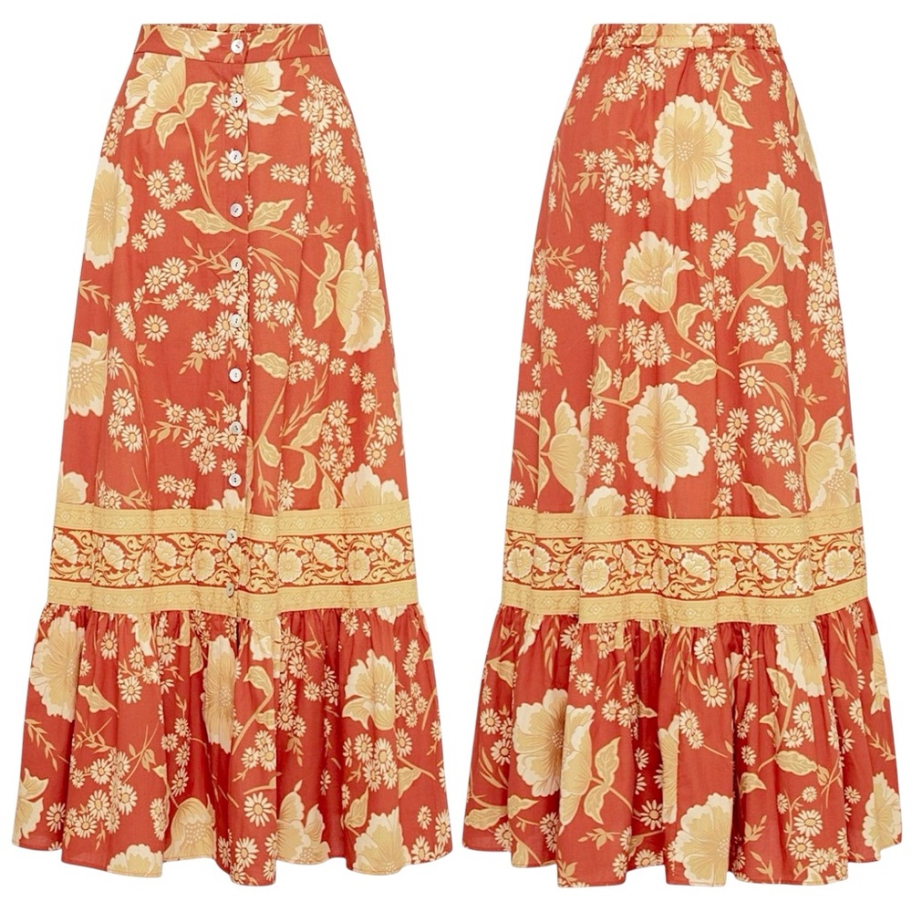 SET Spell Sloan Skirt & Crop Top Set In Ochre - Picture 5 of 16